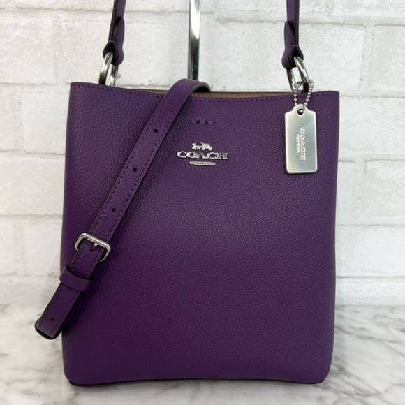 ❗️Sold❗️Coach Purple Small Town Bucket Bag Crossbody Shoulder Bag & Snap Wallet - Picture 2 of 16